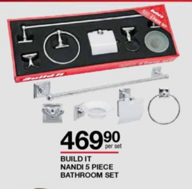Build It Nandi 5 Piece Bathroom Set offer at Build It