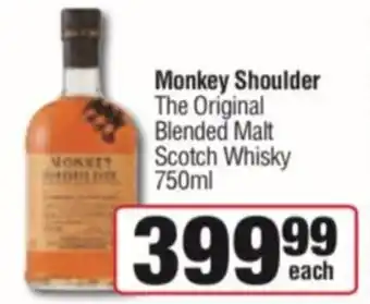 Spar Savemor Monkey Shoulder The Original Blended Malt Scotch Whisky 750ml offer