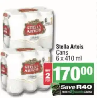 Spar Savemor Stella Artois Cans 6 x 410 ml offer