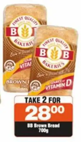 Check Star BB Brown Bread 700g offer