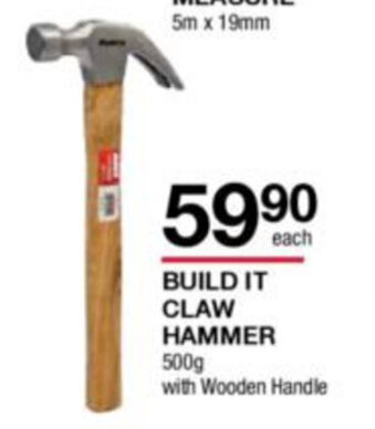Build It Build It Claw Hammer 500g offer