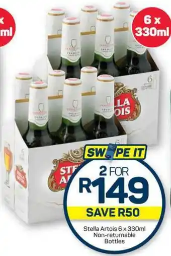 Pick n Pay Stella Artois 6 x 330ml Non-returnable Bottles offer