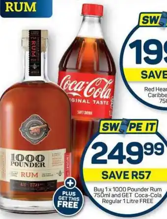 Pick n Pay Pounder Rum 750ml and GET Coca-Cola offer