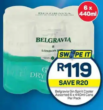 Pick n Pay Belgravia Gin Spirit Cooler Assorted 6 x 440ml Cans, Per Pack offer