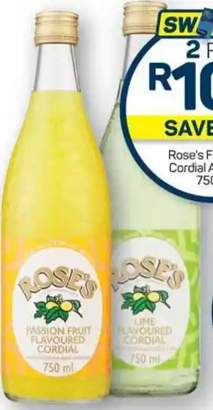 Pick n Pay Rose's Flavoured Cordial Assorted 750ml offer