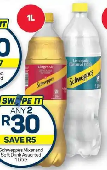 Pick n Pay Schweppes Mixer and Soft Drink Assorted 1 Litre offer