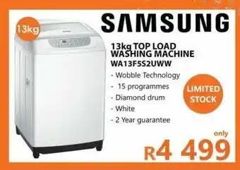 Tafelberg Furnishers Samsung - 13kg Top Load Washing Machine - WA13F5S2UWW offer