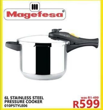 Tafelberg Furnishers Magefesa - 6L Stainless Steel Pressure Cooker - 010PSTYLE06 offer