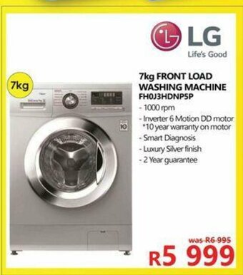 Tafelberg Furnishers LG - 7kg Front Load Washing Machine - FH0J3HDNP5P offer