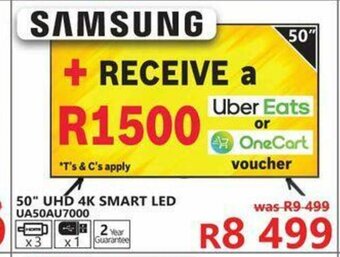 Samsung - 50" UHD 4K Smart LED - UA50AU7000
