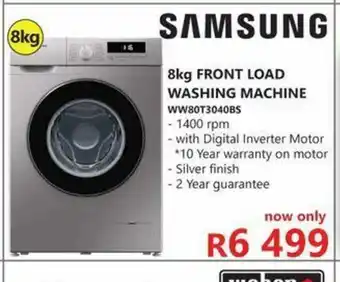 Tafelberg Furnishers Samsung - 8kg Front Load Washing Machine - WW80T3040BS offer