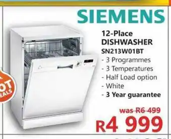 Tafelberg Furnishers Siemens - 12-Place Dishwasher - SN213W01BT offer