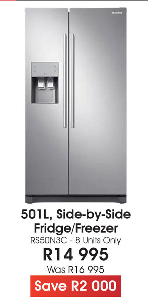 Samsung 501L. SidebySide Fridge/Freezer offer at The Digital Experience