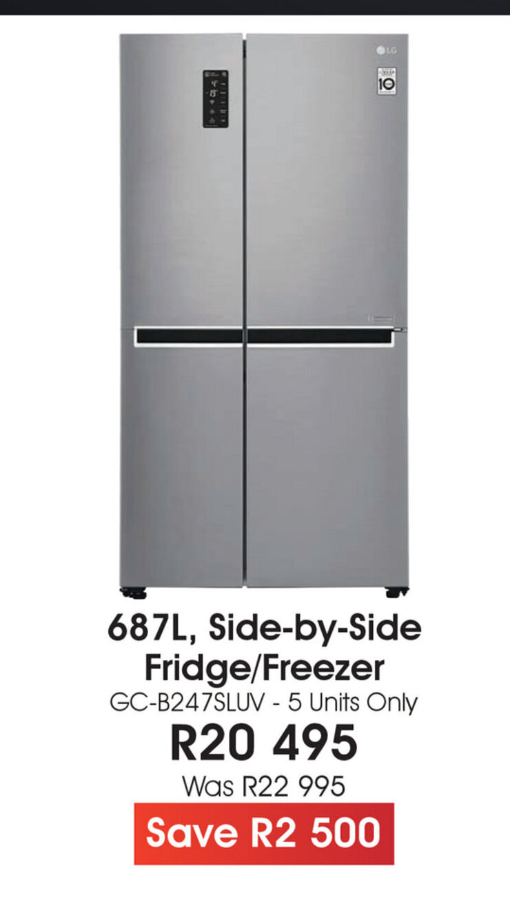 LG 687L SidebySide Fridge/Freezer offer at The Digital Experience