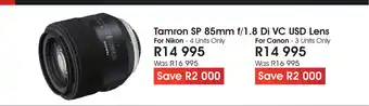 Tamron - SP 85mm f/1.8 Di VC USD Lens - For NIkon