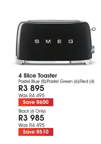 The Digital Experience Smeg - 4 Slice Toaster - Black offer