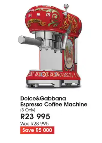 The Digital Experience Smeg - Dolce & Gabbana Espresso Coffee Machine offer