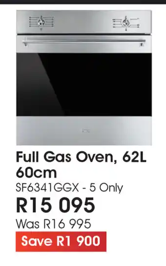 The Digital Experience Smeg - Full Gas Oven 62L 60cm offer