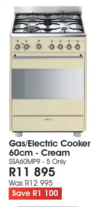 The Digital Experience Smeg - Gas/Electric Cooker 60cm - Cream offer