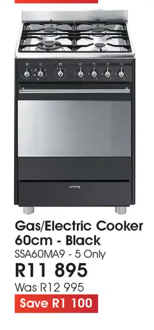 Smeg - Gas/Electric Cooker 60cm - Black