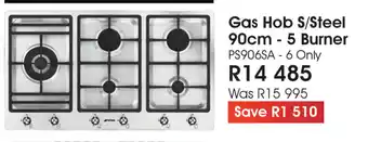 The Digital Experience Smeg - Gas Hob S/Steel 90cm - 5 Burner offer