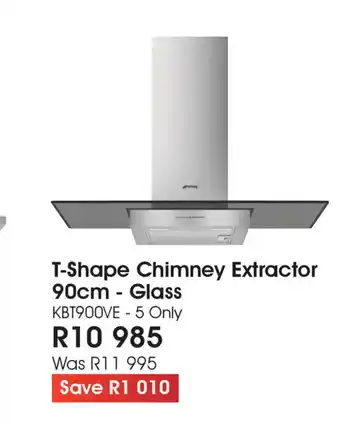 Smeg - T-Shape Chimney Extractor 90cm - Glass
