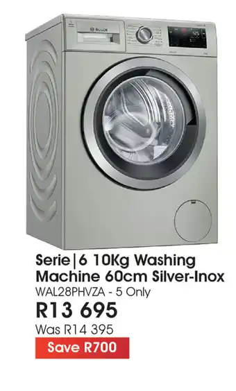 The Digital Experience Bosch - Serie 6 10kg Washing Machine 60cm Silver-Inox offer