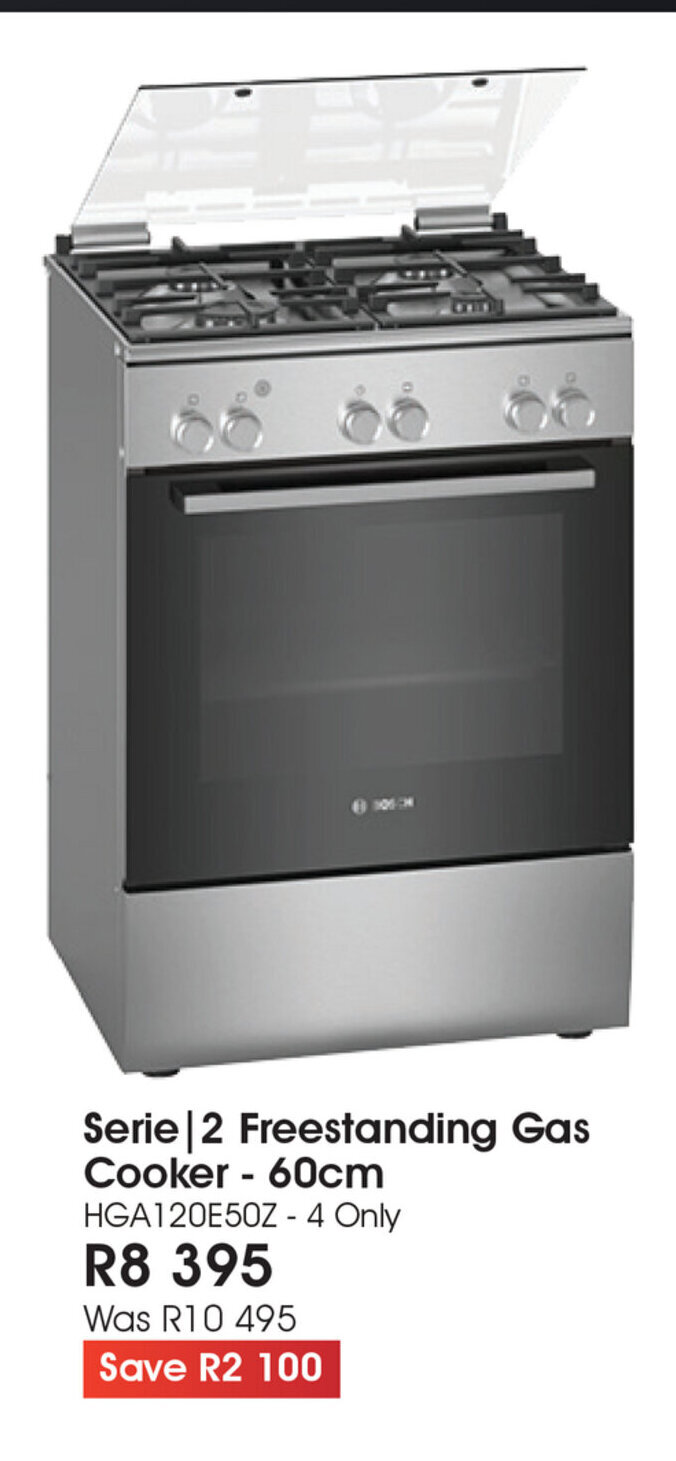 Bosch Serie 2 Freestanding Gas Cooker 60cm offer at The Digital