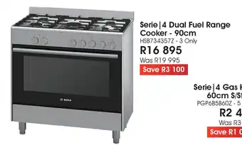 The Digital Experience Bosch - Serie 4 Dual Fuel Range Cooker - 90cm offer