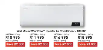 The Digital Experience Samsung - Wall Mount WindFree™ Inverter Air Conditioner - AR7500- 9000Btu offer