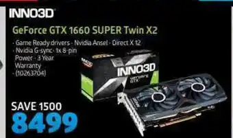 Incredible Connection INNO3D - GeForce GTX 1660 Super Twin X2 offer