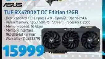 Incredible Connection ASUS - TUF RX6700XT OC Edition 12GB offer