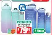 A5 Cash & Carry 3 Pc Water Bottles Assorted Colours-Each offer