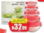 A5 Cash & Carry 5 Pc Glass Bowl Lids Set Assorted Colours offer