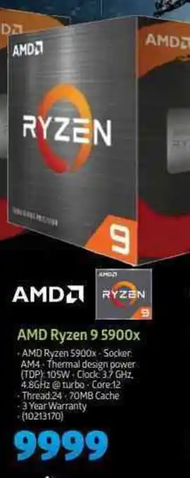 Incredible Connection Ryzen - AMD Ryzen 9 5900x offer