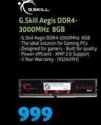 G.Skill - Aegis DDR4-3000MHz 8GB