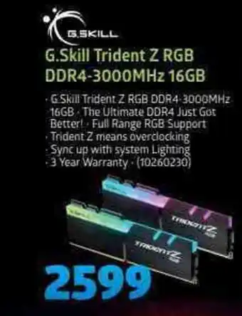 G.Skill - Trident Z RGB DDR4-3000MHz 16GB
