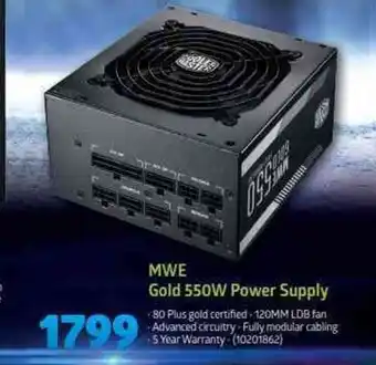 Incredible Connection MWE Gold 550W Power Supply offer