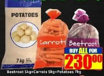 Three Star Cash and Carry Beetroot Skg+Carrots Skg+Potatoes 7kg offer