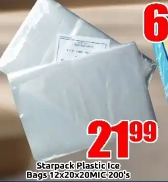 Three Star Cash and Carry Starpack Plastic Ice Bags 12x20x20MIC 200's offer