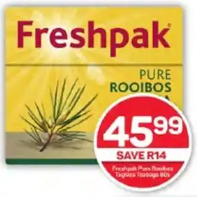 Pick n Pay Hypermarket Freshpak Pure Rooibos Tagless Teabags 80s offer