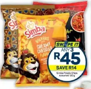 Pick n Pay Hypermarket Simba Potato Chips Assorted 120g offer