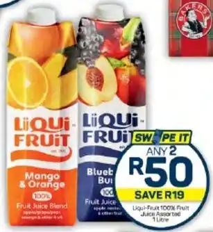 Pick n Pay Hypermarket Liqui-Fruit 100% Fruit Juice Assorted 1 Litre offer