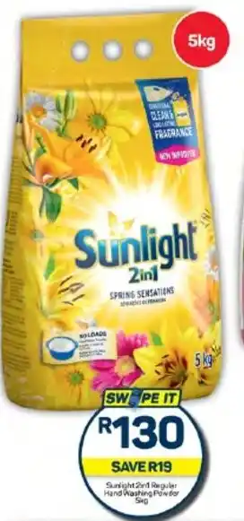 Pick n Pay Hypermarket Sunlight 2in1 Regular Hand Washing Powder 5kg offer