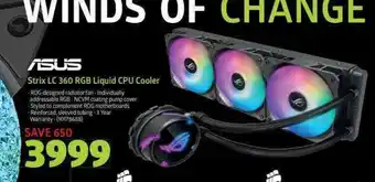 Incredible Connection Asus - Strix LC 360 RGB Liquid CPU Cooler offer