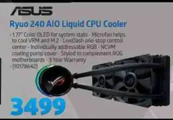 Incredible Connection Asus - Ryuo 240 AIO Liquid CPU Cooler offer