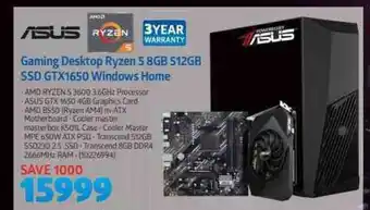 Incredible Connection Asus - Gaming Desktop Ryzen 5 8GB 512GB SSD GTX1650 Windows Home offer