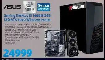 Incredible Connection Asus - Gaming Desktop i5 16GB 512GB SSD RTX 3060 Windows Home offer
