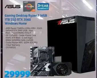 Incredible Connection Asus - Gaming Desktop Ryzen 7 16GB 1TB SSD RTX 3060 Windows Home offer