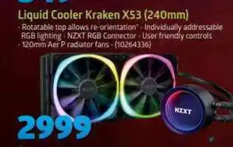 Incredible Connection Liquid Cooler Kraken X53 (240mm) offer